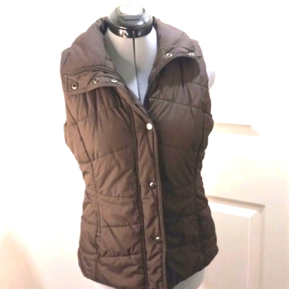 NY&Co Chocolate Vest Size XS With Pockets - Picture 3 of 5